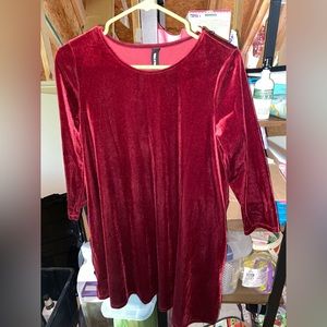 Agnes and Dora velvet 3/4 sleeves swing tunic